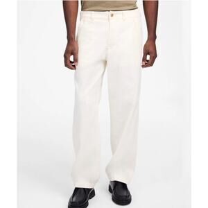 Madewell Men's Patch Pocket Relaxed Fit Button Fly Straight Jeans Ecru 38 New